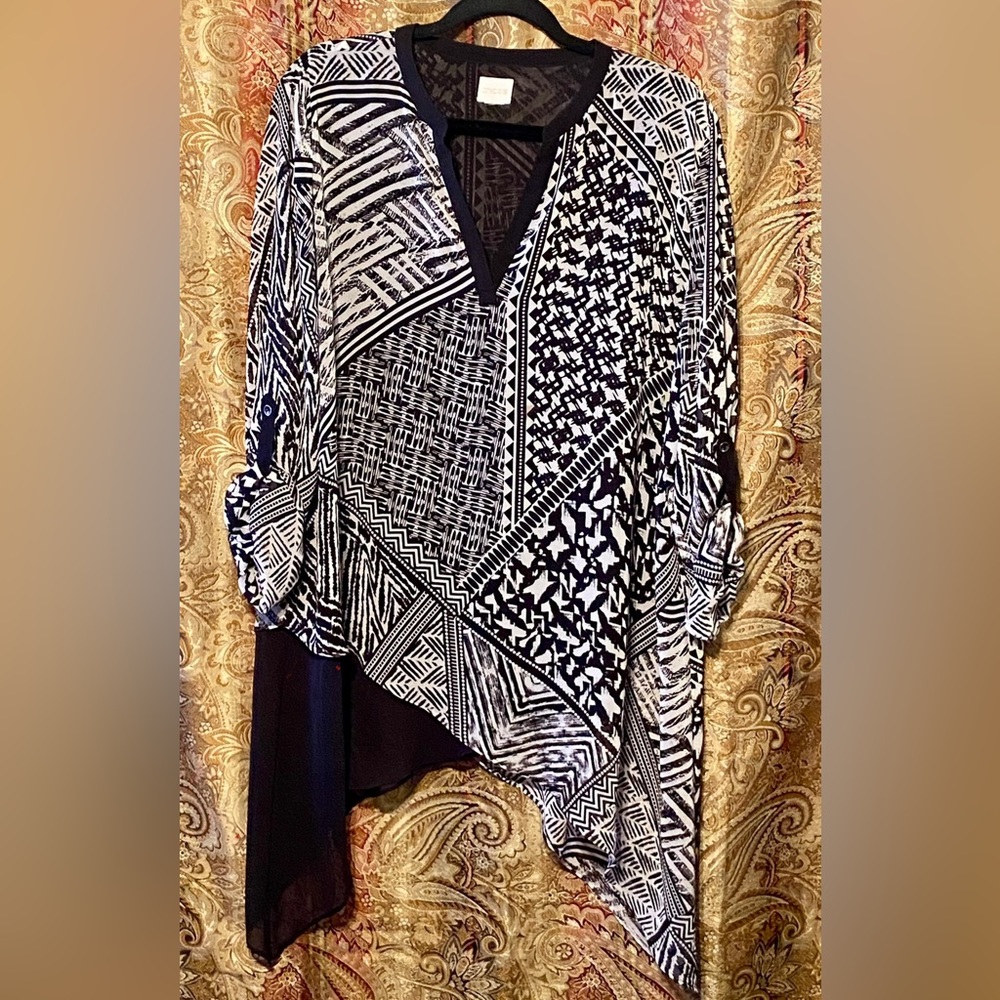 Black & White Sheer layered tunic
